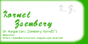 kornel zsembery business card